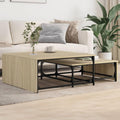 Table basse gris clair 81.5 x 80 x 36 cm compartiments ouverts