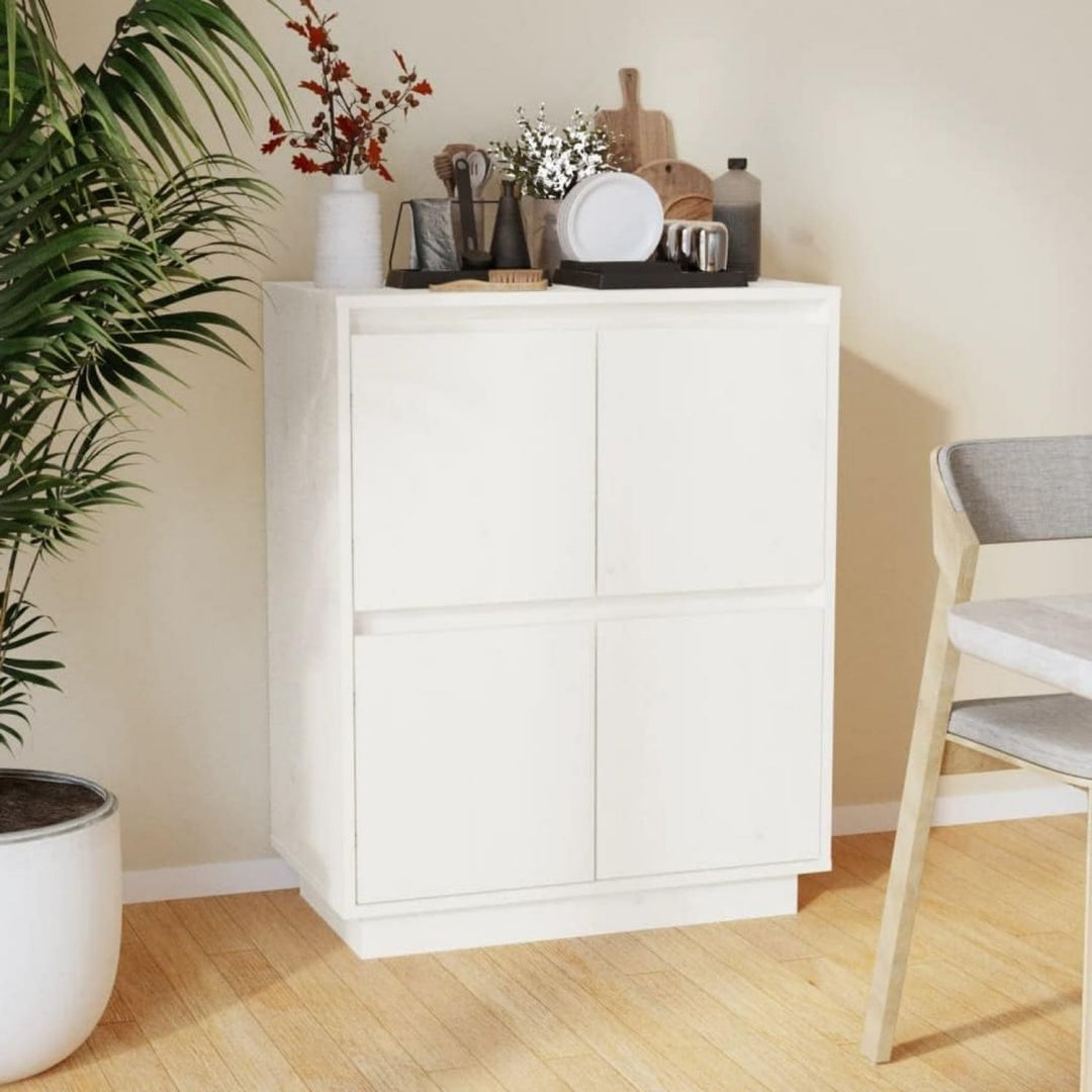 Style classique buffet gris clair en bois massif de pin