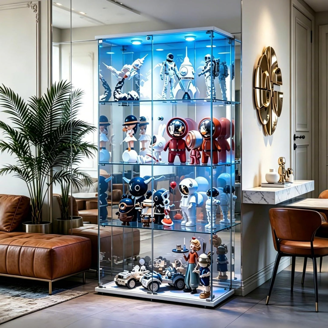 Style Contemporain, vitrine gris (36 x 80 x 164 cm)