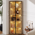 Gris clair mat, armoire vitree en bois 62 x 35 x 160 cm