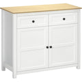 Buffet gris clair a 2 portes 2 tiroirs, finition design moderne