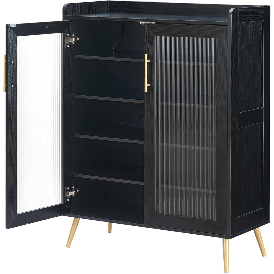 Armoire a chaussures moderne bleu fonce