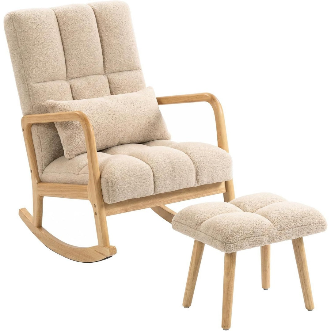 Rocking chair beige 82 x 64.5 x 89 cm