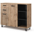 Rangement meuble TV, marron avec deux tiroirs, deux portes