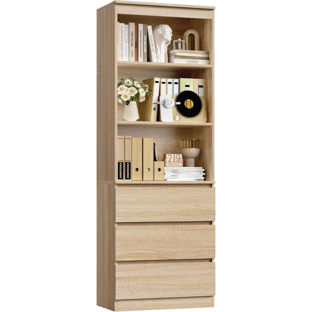 180 x 60 x 35cm bibliotheque marron structure metallique