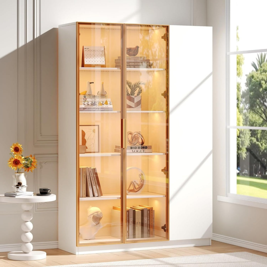 Vitrine creme, rangement pratique, design contemporain