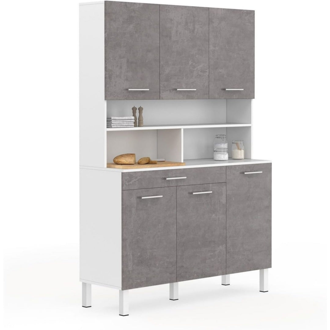 Buffet en effet beton gris 176.5 x 40 x 176.5 cm