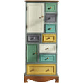 Commode chaleureuse vintage en bois massif gris