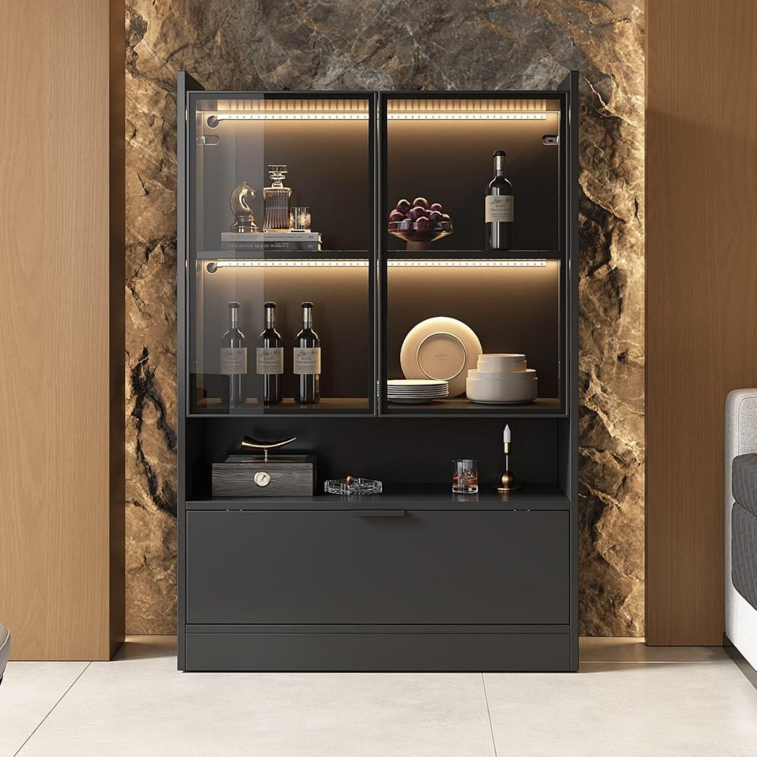 Vitrine marron 80 x 35 x 120 cm