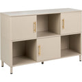 Beige buffet allure contemporaine avec 3 portes et 2 etageres