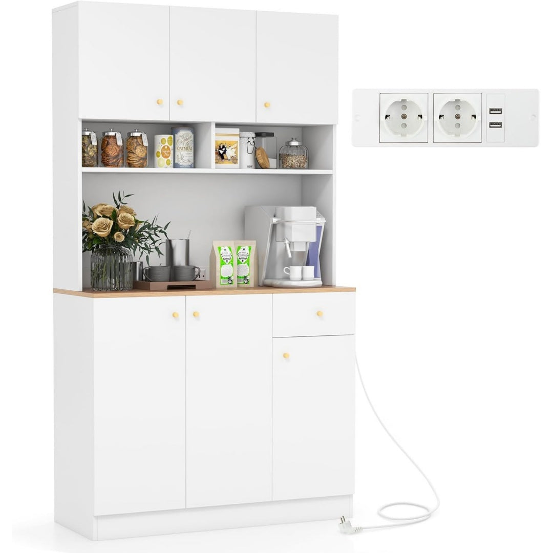 Buffet en verre, gris clair usage polyvalent