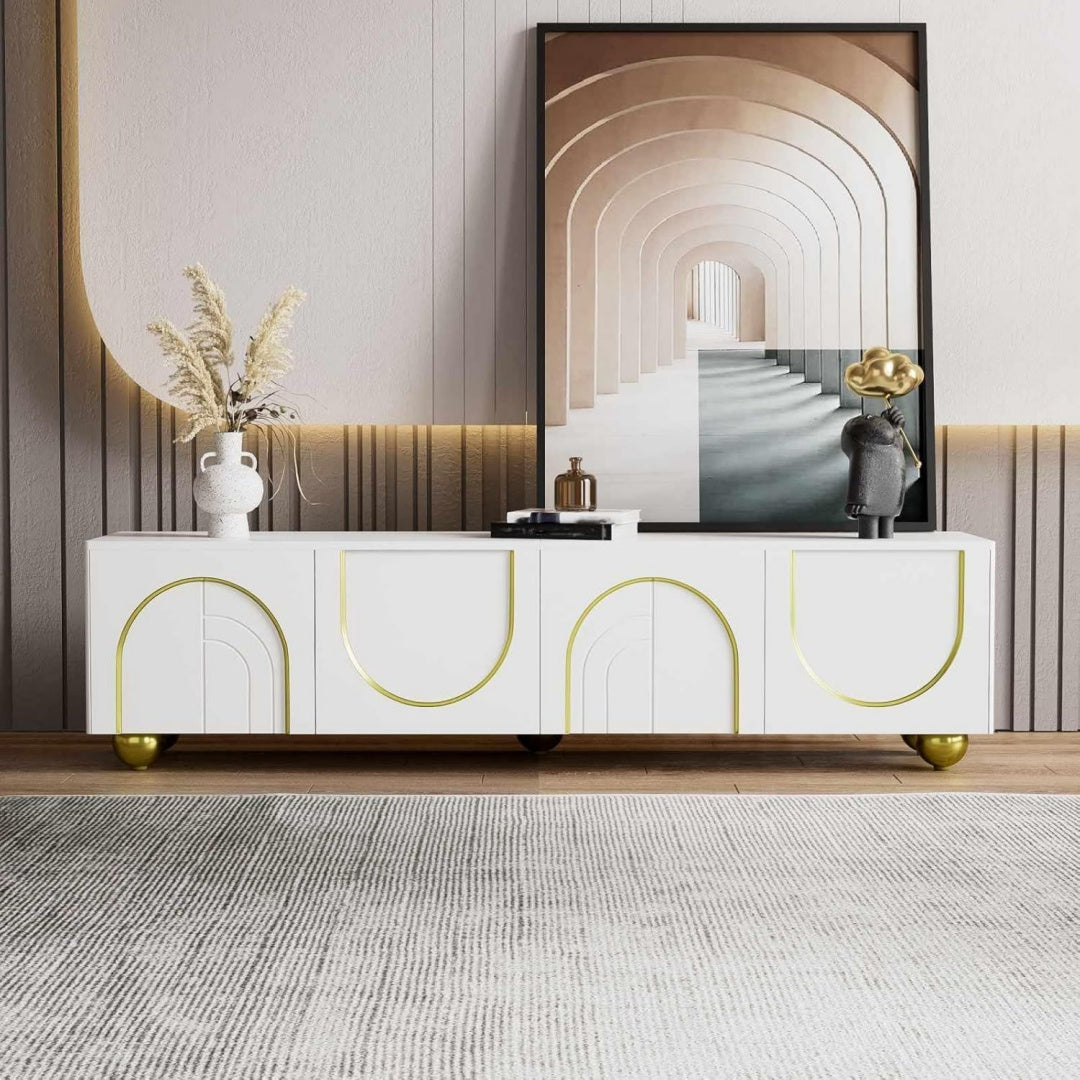 Joli meuble TV gris clair, style design