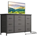 Commode gris fonce en bois, 121 x 39 x 70 cm