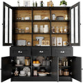 Buffet de style vintage noir 140 x 38.5 x 175 cm