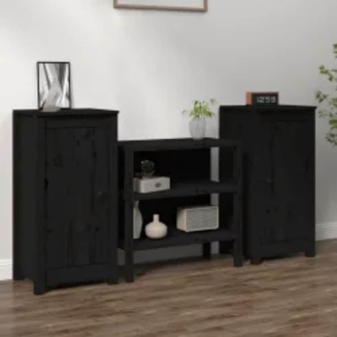 Credence gris fonce de chambre en bois style rustique