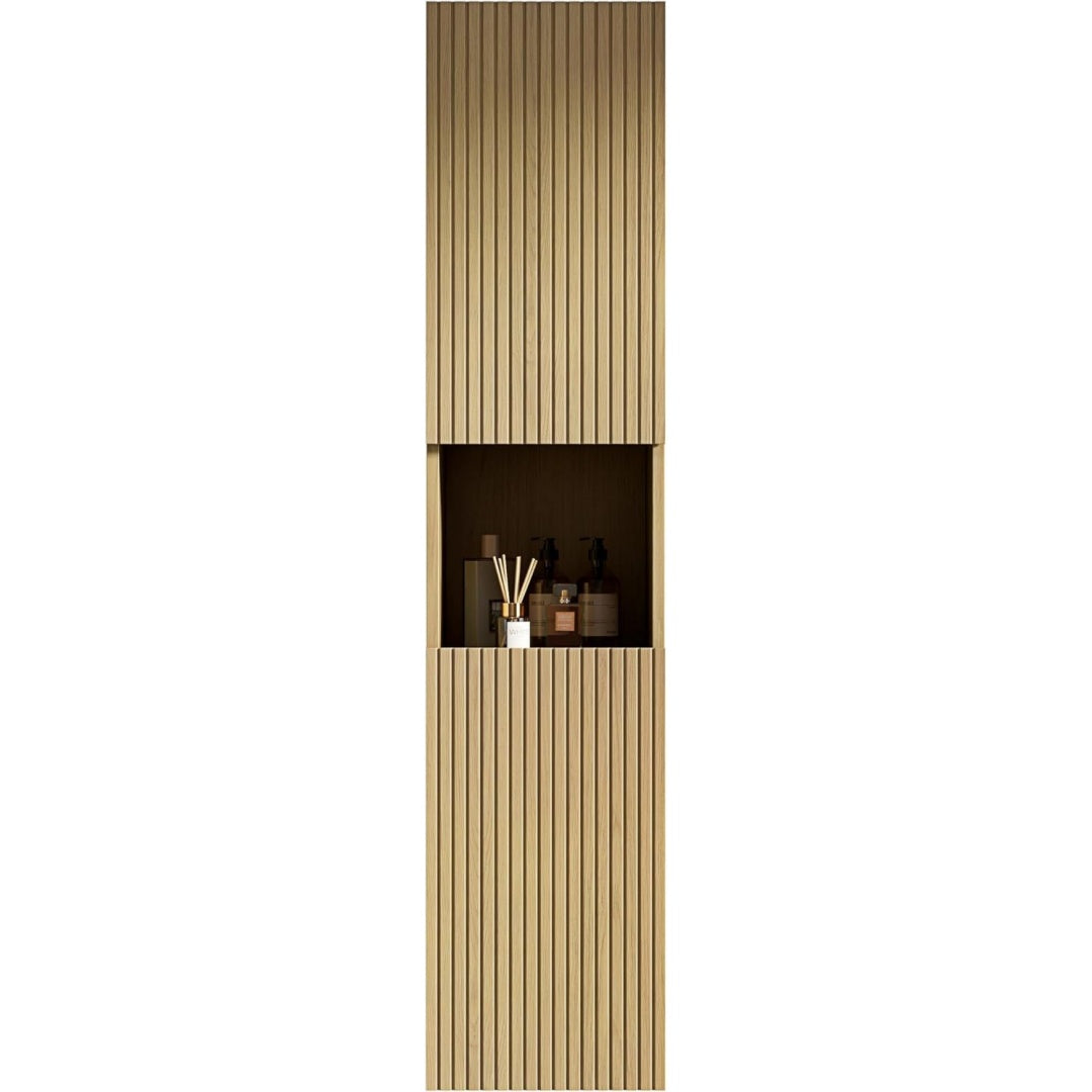 Contraste marron, meuble mural en bois 2 portes