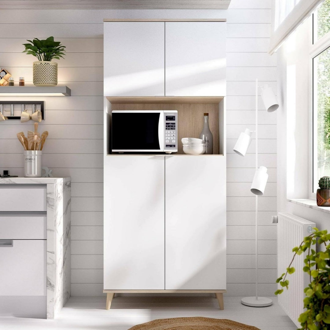 Buffet moderne en chene et verre